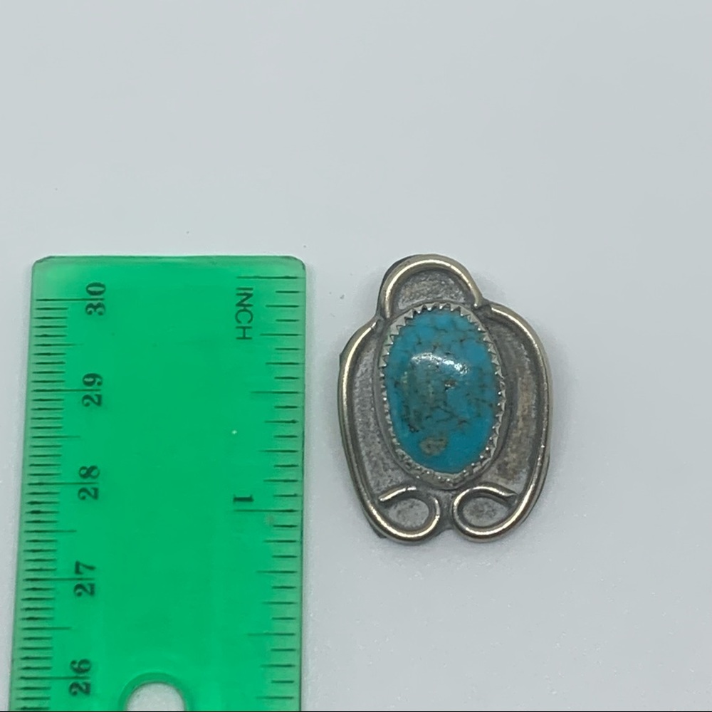 Vintage sterling silver turquoise pendant - Picture 4 of 4
